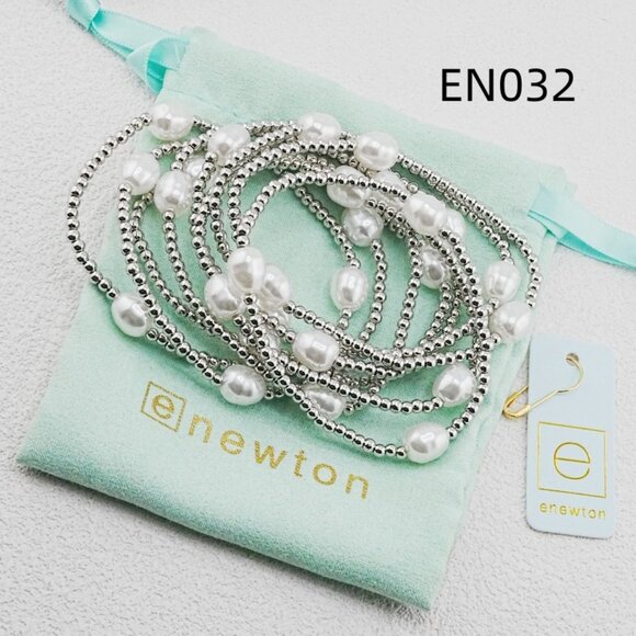 Enewton Platinum Bead & Pearl Nine-Piece Bracelet Set - Picture 2 of 3